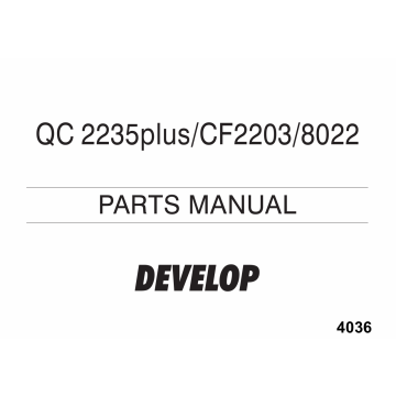 Konica-Minolta Options QC-2235plus CF2203 8022 Parts Manual
