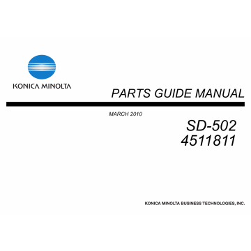 Konica-Minolta Options SD-502 4511811 Parts Manual