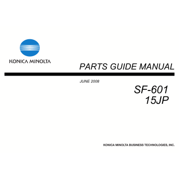 Konica-Minolta Options SF-601 15JP Parts Manual