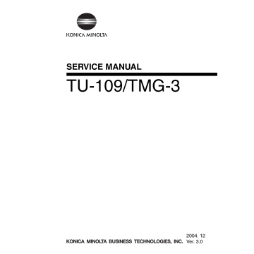 Konica-Minolta Options TU-109 TMG-3 Parts Manual