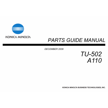 Konica-Minolta Options TU-501 A110 Parts Manual