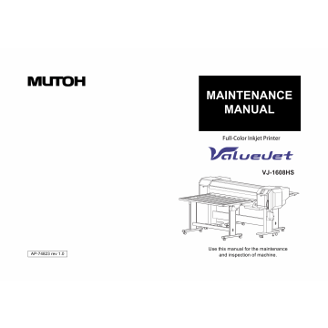 MUTOH ValueJet VJ 1608HS MAINTENANCE Service Manual