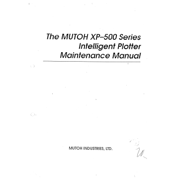 MUTOH XP 500 MAINTENANCE Service Manual