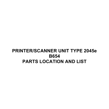 RICOH Options B654 SCANNER-UNIT-TYPE 2045e Parts Catalog PDF download