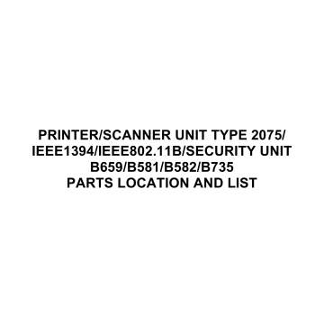 RICOH Options B659 B581 B582 B735 SCANNER-UNIT-TYPE-2075 Parts Catalog PDF download