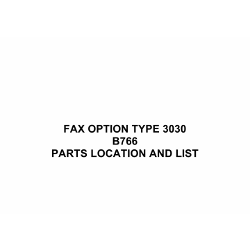 RICOH Options B766 FAX-OPTION-TYPE-3030 Parts Catalog PDF download