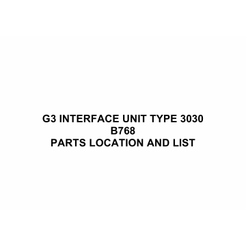RICOH Options B768 G3-INTERFACE-UNIT-TYPE-3030 Parts Catalog PDF download