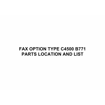 RICOH Options B771 FAX-OPTION-TYPE-C4500 Parts Catalog PDF download
