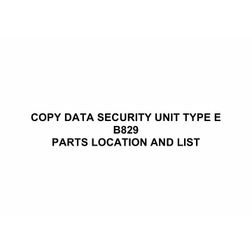 RICOH Options B829 COPY-DATA-SECURITY-UNIT-TYPE-E Parts Catalog PDF download