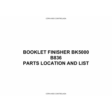 RICOH Options B836 BOOKLET-FINISHER-BK5000 Parts Catalog PDF download