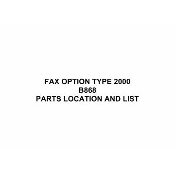 RICOH Options B868 FAX-OPTION-TYPE-2000 Parts Catalog PDF download