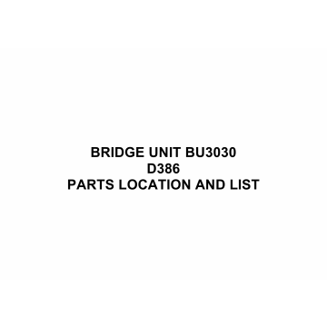 RICOH Options D386 BRIDGE-UNIT-BU3030 Parts Catalog PDF download