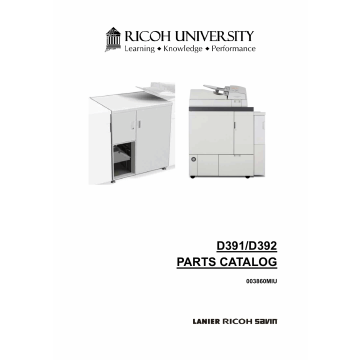 RICOH Options D391 D392 PERFECT-BINDER-GB5000 Parts Catalog PDF download