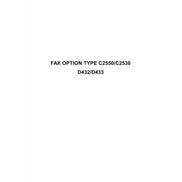 RICOH Options D432 D433 FAX-OPTION-TYPE-C2550-C2530 Service Manual PDF download