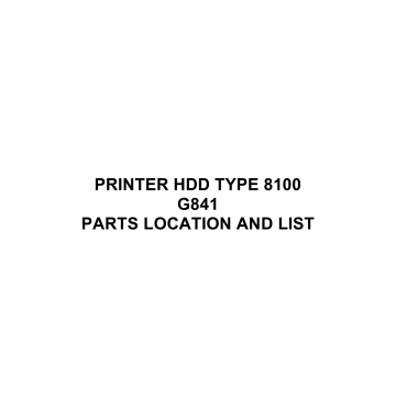 RICOH Options G841 PRINTER-HDD-TYPE-8100 Parts Catalog PDF download