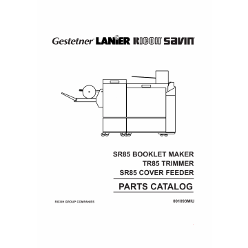 RICOH Options SR85 BOOKLET-MAKER TRIMMER COVER-FEEDER Parts Catalog PDF download
