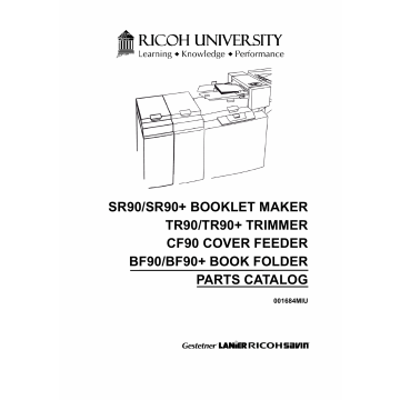 RICOH Options SR90 TR90 CF90 BF90 BOOKLET-MAKER TRIMMER COVER-FEEDER Parts Catalog PDF download