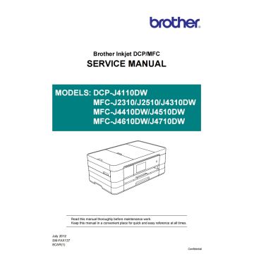 Brother Inkjet-MFC J2310DW J4310DW J4410DW J4510DW J4610DW J4710DW Inkjet-DCP J4110DW Service Manual
