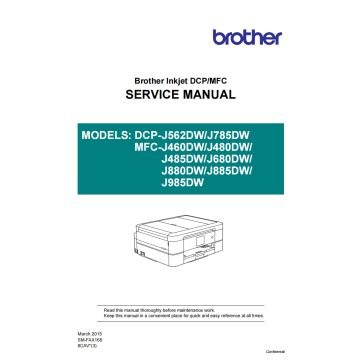 Brother Inkjet-MFC J460DW J480DW J485DW J680DW J880DW J885DW J985DW Inkjet-DCP J562DW J785DW Service Manual