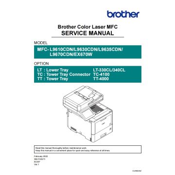 Brother Color-Laser-MFC L9610CDN L9630CDN L9635CDN L9670CDN EX670W Service Manual