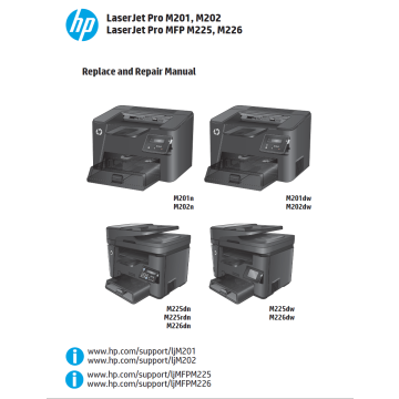 HP LaserJet Pro M201 M202 MFP M225 M226 Replace Repair Service Manual
