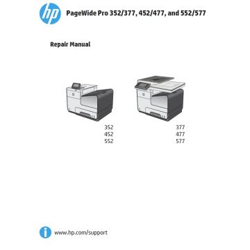 HP PageWide Pro 352 277 Pro 452 477 Pro 552 577 Service Manual (Repair Manual and Parts Manual)