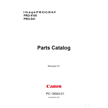 CANON imagePROGRAF PRO-4100 PRO-541 Parts Manual