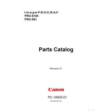 CANON imagePROGRAF PRO-6100 PRO-561 Parts Manual
