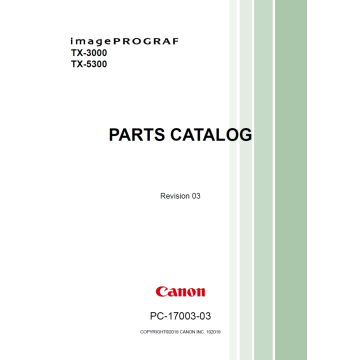 CANON imagePROGRAF TX-3000 TX-5300 Parts Manual 