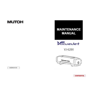 MUTOH ValueJet VJ 628X Service and Parts Manual.