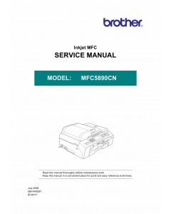 Brother Inkjet-MFC 5890CN Service Manual and Parts