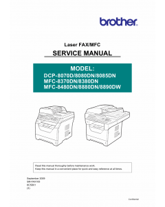 Brother Laser-MFC 8370 8380 8480 8880 8890 DN DCP8070 8080 8085 DN Service Manual