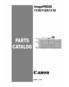 CANON imagePRESS 1110 1125 1135 Parts Manual PDF download