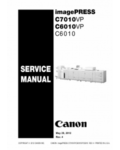 CANON imagePRESS C6010 C6010VP C7010VP Service Manual PDF download