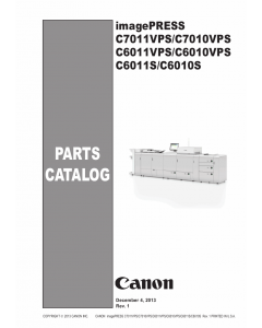 CANON imagePRESS C7011VPS C7010VPS C6011VPS C6010VPS C6011S C6010S Parts Manual PDF download