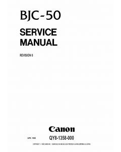 Canon BubbleJet BJC-50 Service Manual