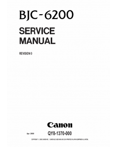 Canon BubbleJet BJC-6200 Service Manual