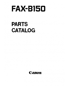 Canon FAX B150 Parts Catalog Manual