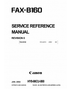 Canon FAX B160 B180 Service Manual