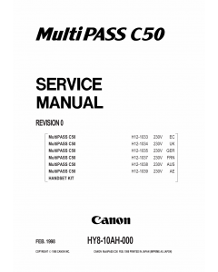 Canon MultiPASS MP-C50 Service Manual