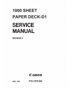 Canon Options Sheet1000 Paper-Deck D1 Parts and Service Manual