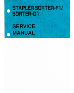 Canon Options Sorter-F1 Stapler-D1 Parts and Service Manual