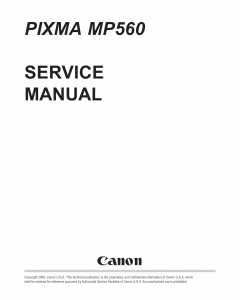 Canon PIXMA MP560 Service Manual