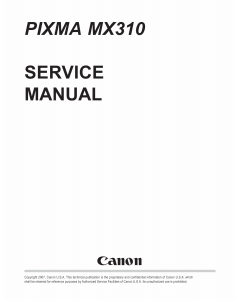 Canon PIXMA MX310 Service Manual