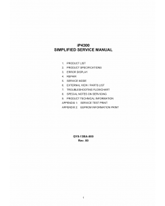 Canon PIXMA iP4300 Parts and Service Manual