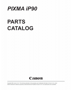 Canon PIXMA iP90 Parts Catalog