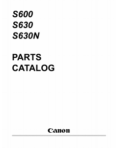 Canon PIXUS S600 S630 S630N Parts Catalog Manual