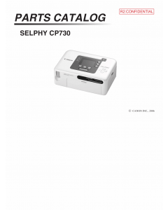 Canon SELPHY CP730 Parts Catalog Manual