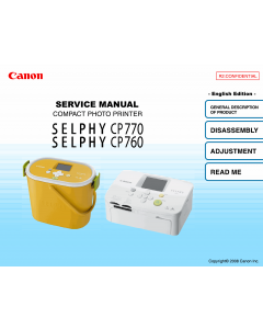 Canon SELPHY CP770 CP760 Service Manual