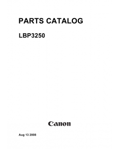 Canon imageCLASS LBP-3250 Parts Catalog Manual